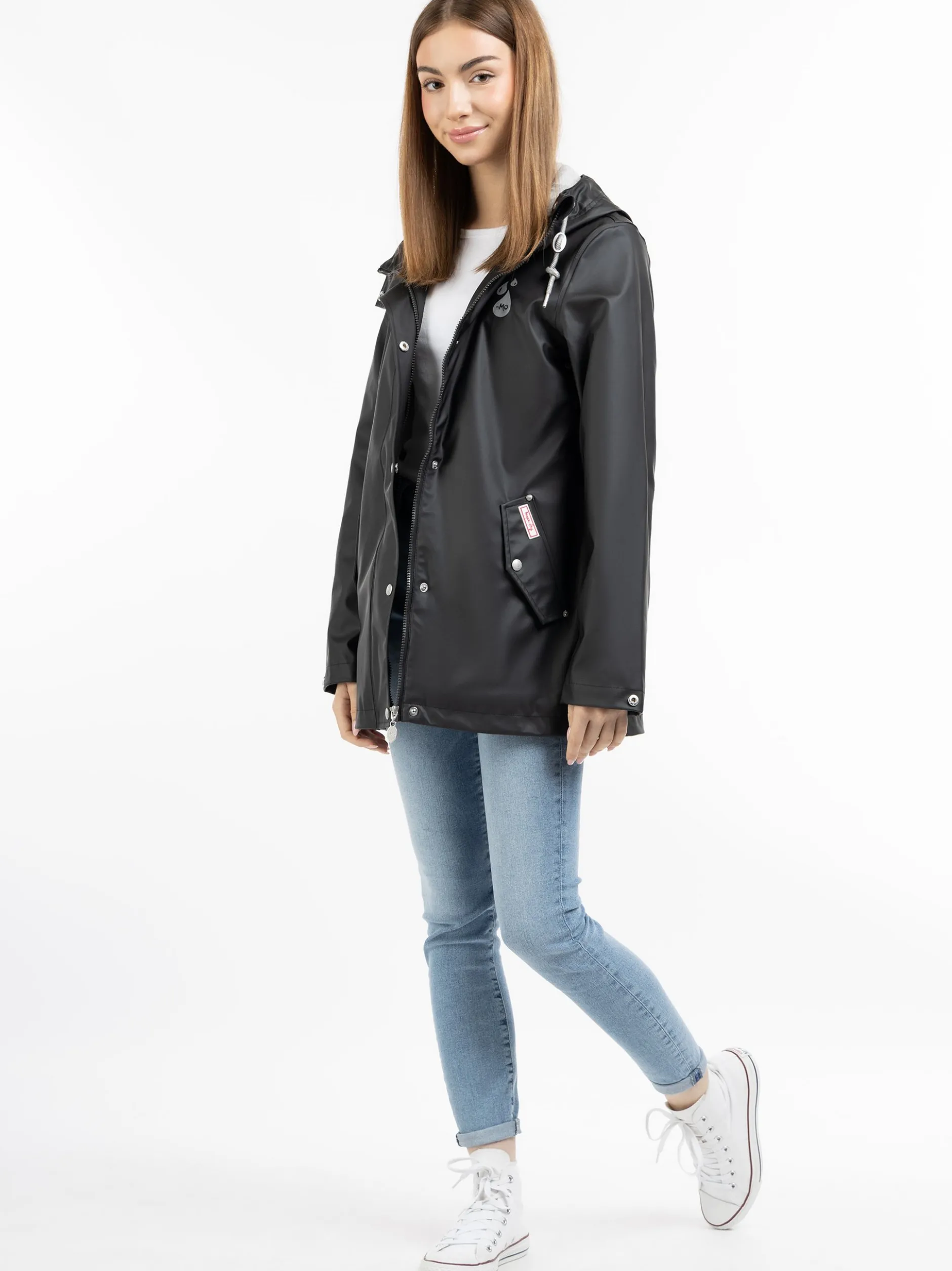MyMo Damen Regenjacke in schwarz