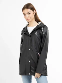 MyMo Damen Regenjacke in schwarz
