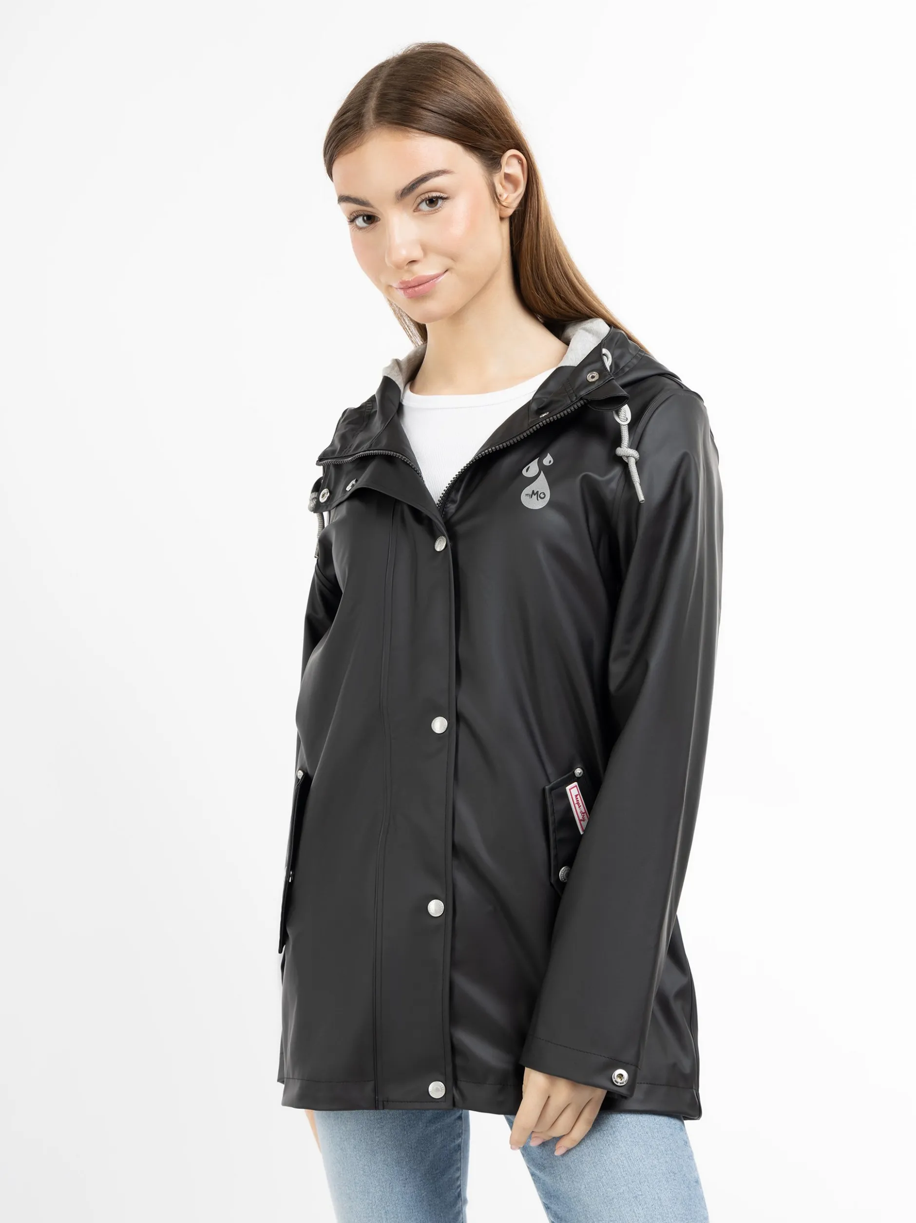MyMo Damen Regenjacke in schwarz