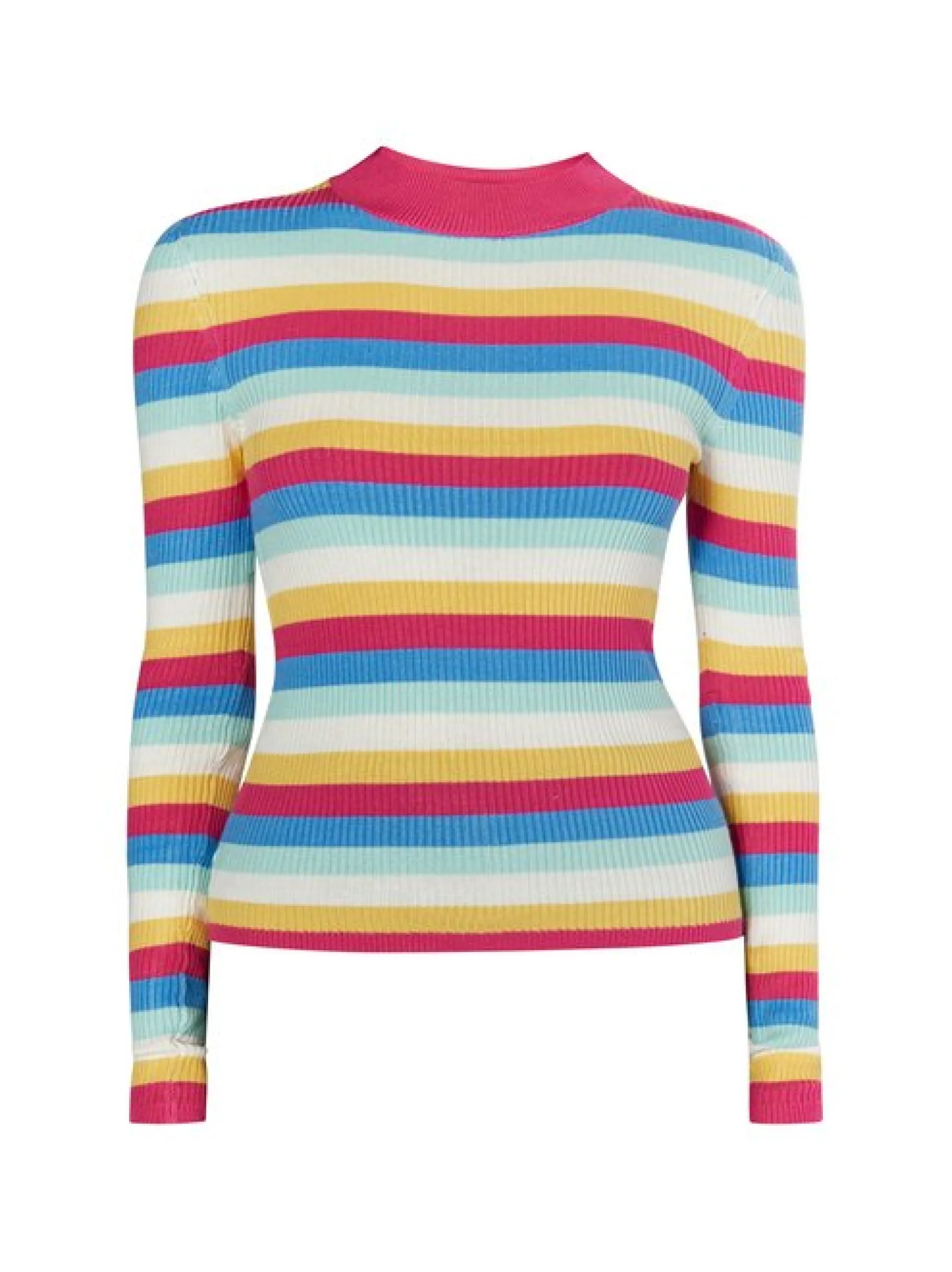 MyMo Damen Rippstrickpullover in pink