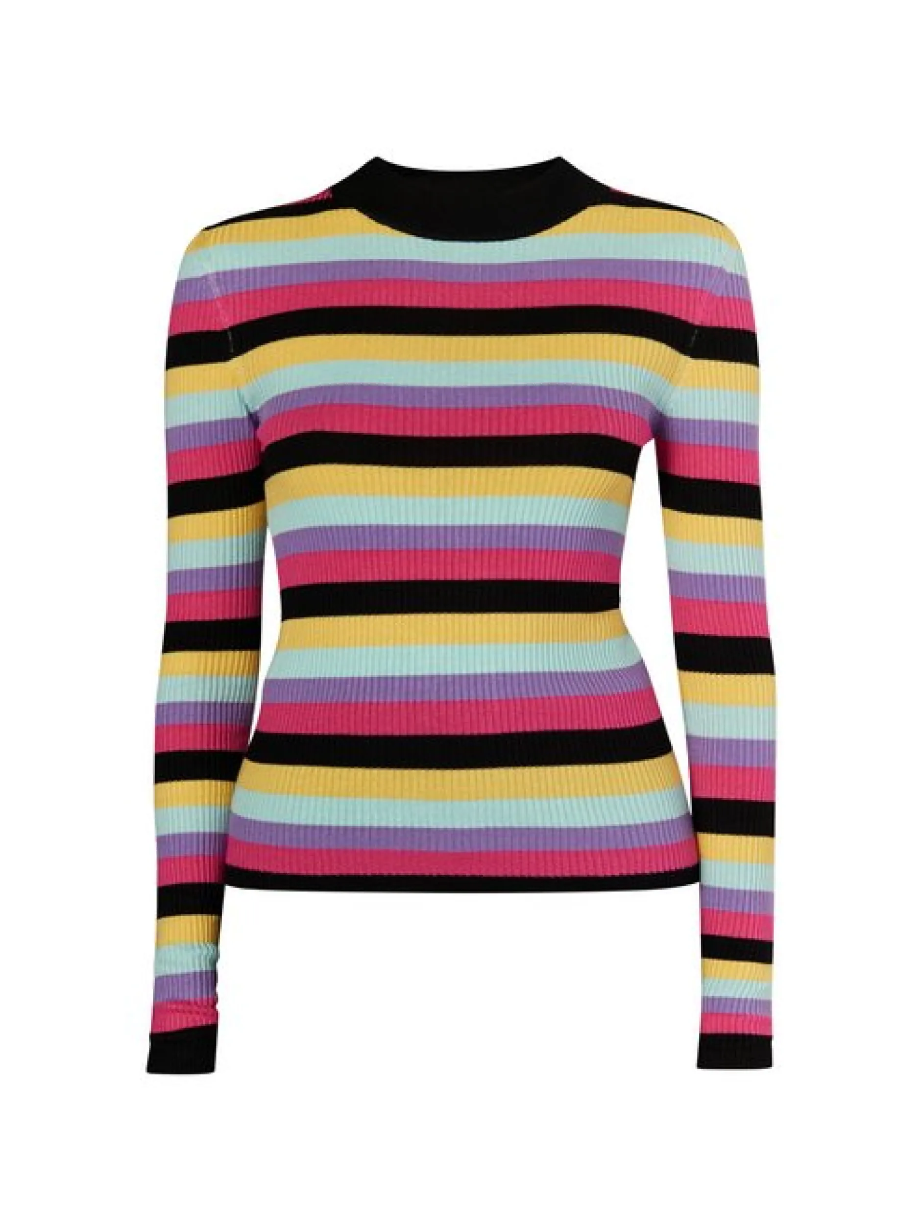 MyMo Damen Rippstrickpullover in mehrfarbig