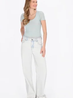 MyMo Damen Shirt in aqua - Ausschnitt: Rundhals