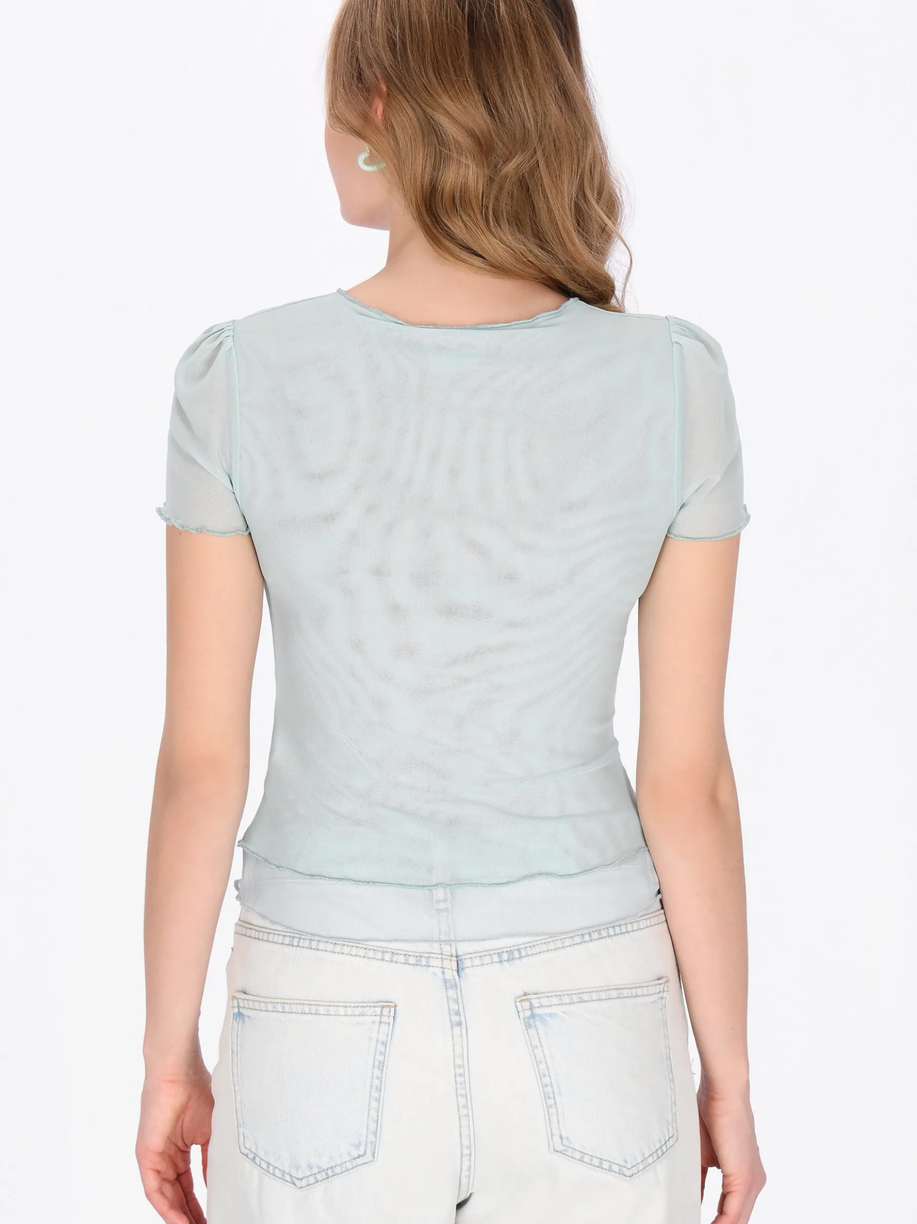 MyMo Damen Shirt in aqua - Ausschnitt: Rundhals