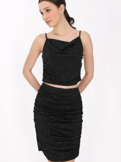 MyMo Damen Spitze in schwarz