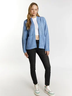 MyMo Damen Strickcardigan in hellblau