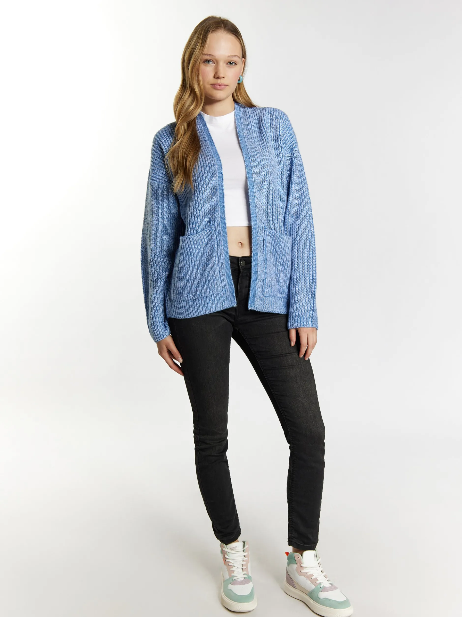 MyMo Damen Strickcardigan in hellblau