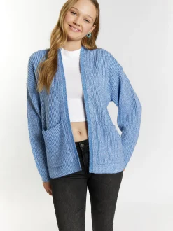 MyMo Damen Strickcardigan in hellblau