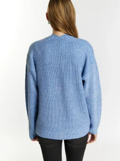 MyMo Damen Strickcardigan in hellblau