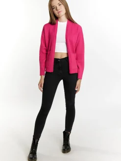 MyMo Damen Strickcardigan in pink
