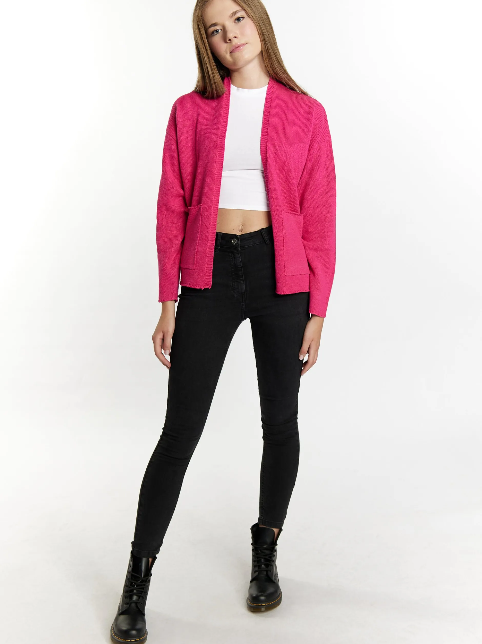 MyMo Damen Strickcardigan in pink