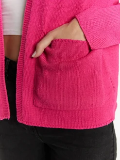 MyMo Damen Strickcardigan in pink