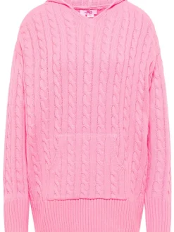 MyMo Damen Strickhoodie in pink