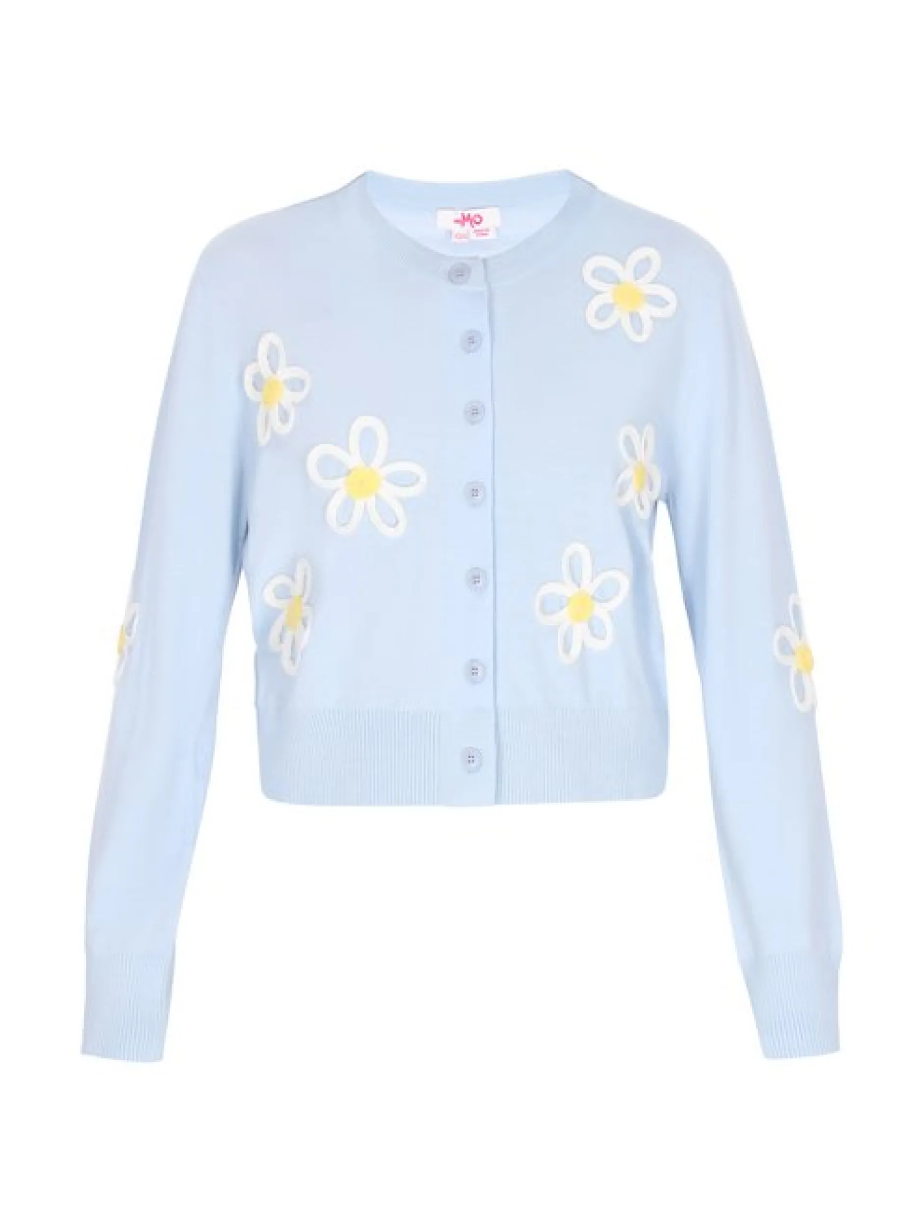 MyMo Damen Strickjacke in blau - Ausschnitt: Rundhals