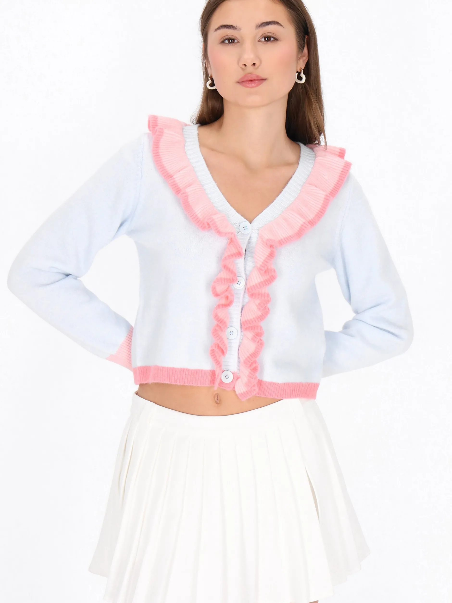 MyMo Damen Strickjacke in blau
