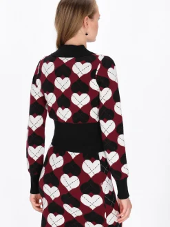 MyMo Damen Strickjacke in bordeaux