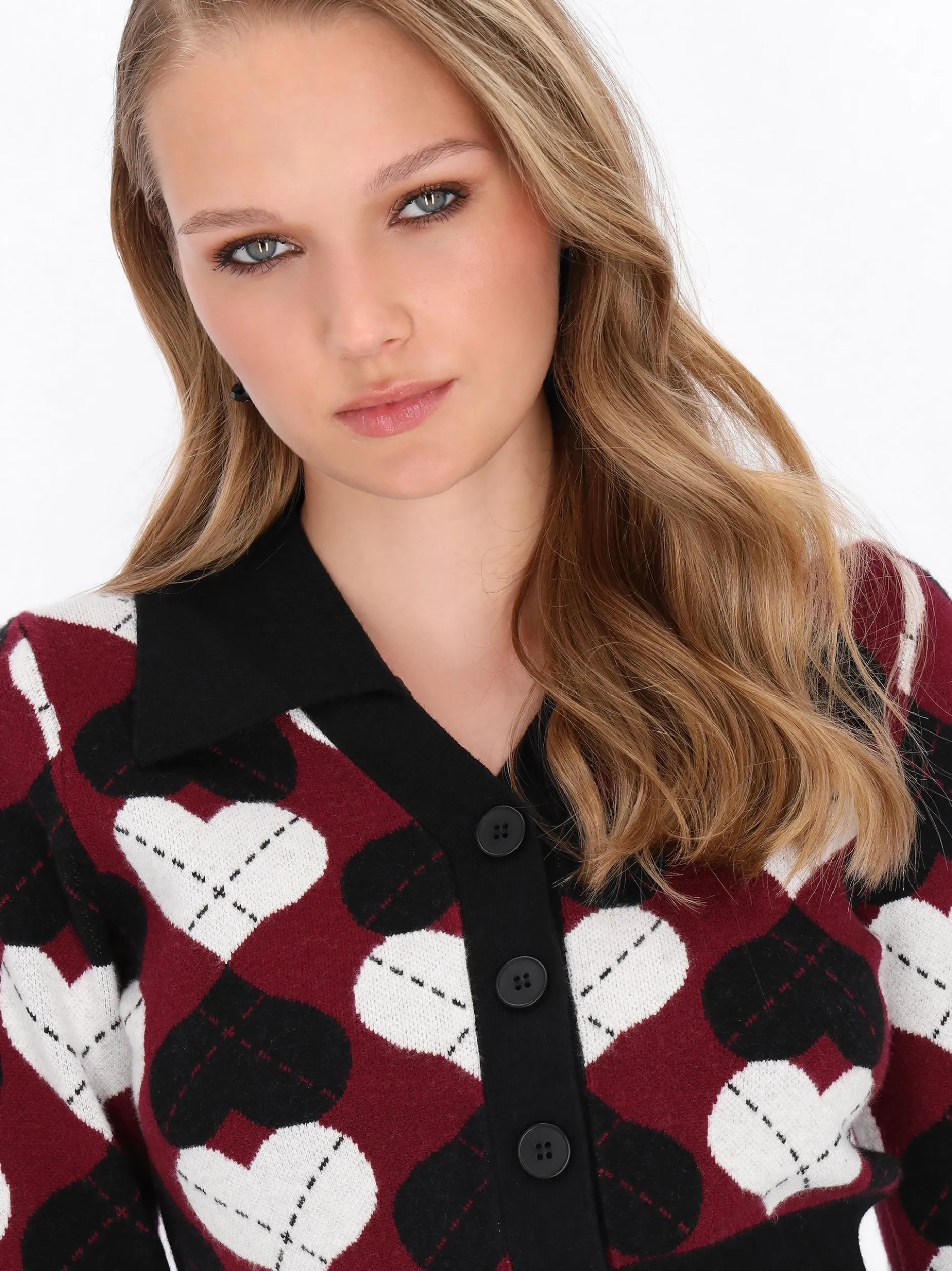 MyMo Damen Strickjacke in bordeaux