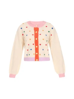MyMo Damen Strickjacke in ecru - Ausschnitt: Rundhals