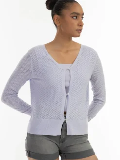 MyMo Damen Strickjacke in flieder