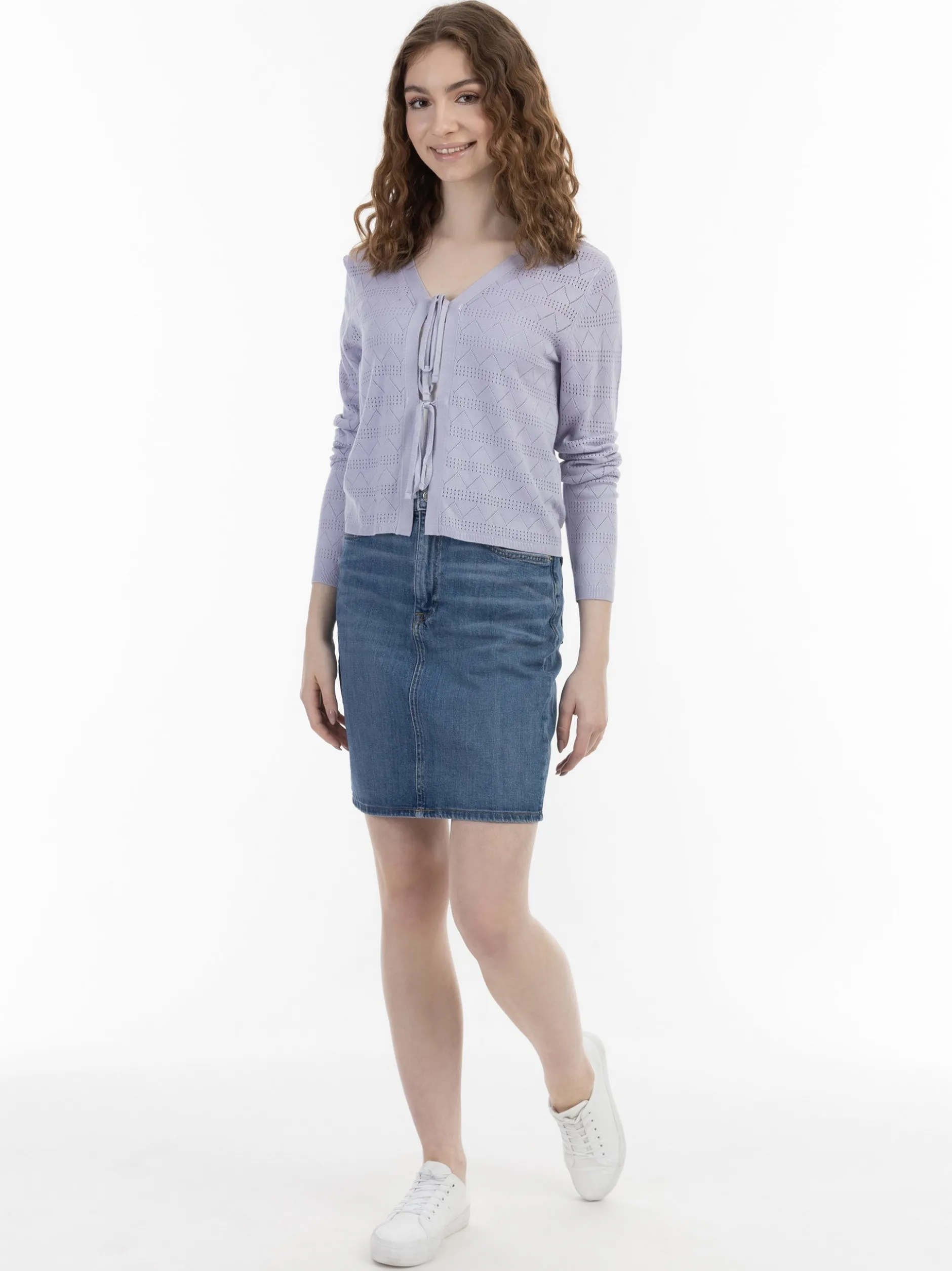 MyMo Damen Strickjacke in flieder