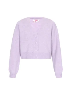 MyMo Damen Strickjacke in flieder - Ausschnitt: Rundhals