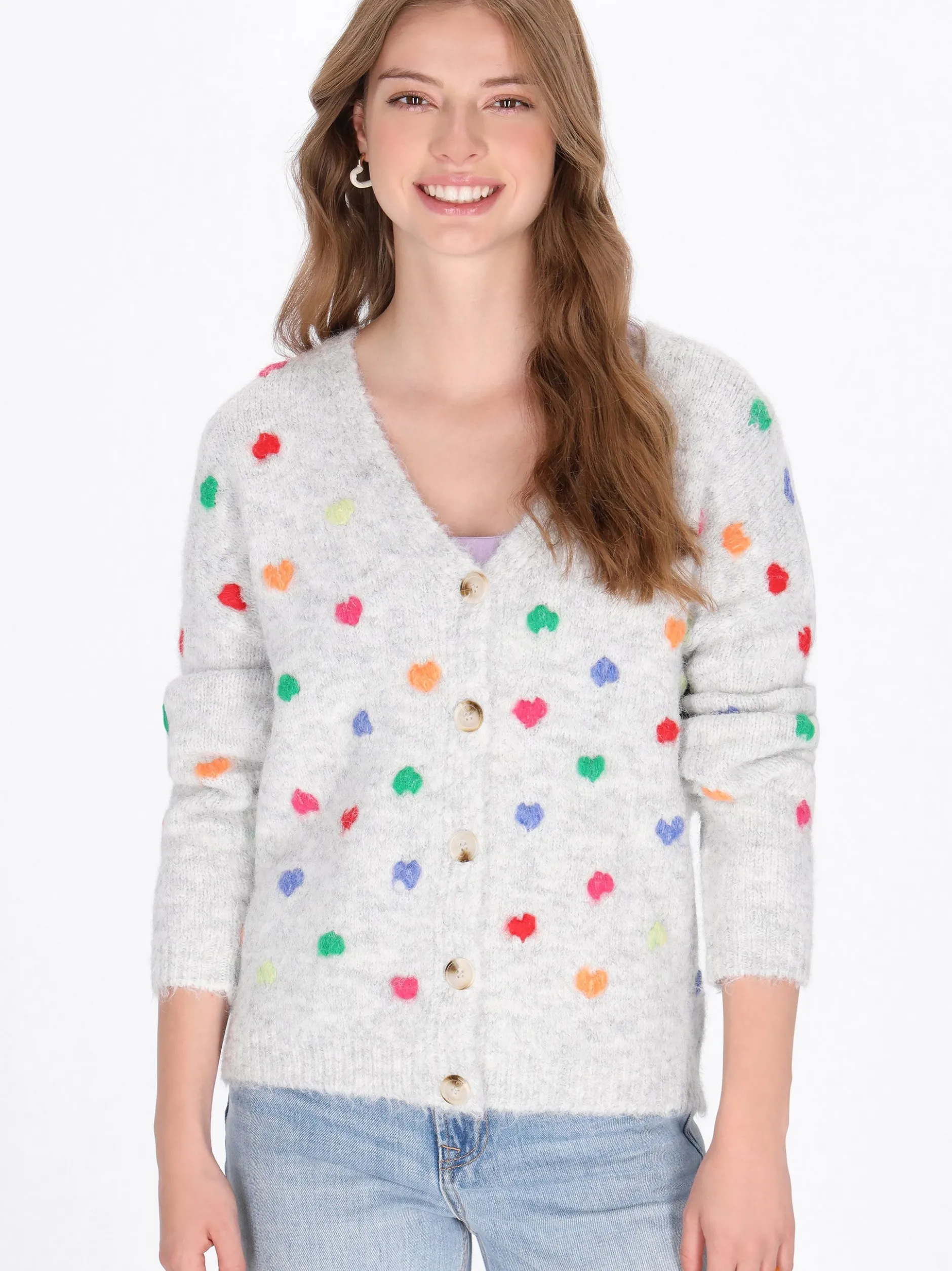 MyMo Damen Strickjacke in grau