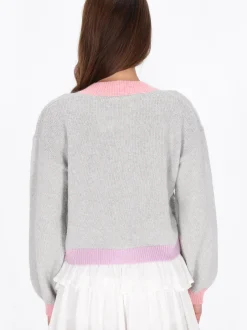 MyMo Damen Strickjacke in grau - Ausschnitt: Rundhals