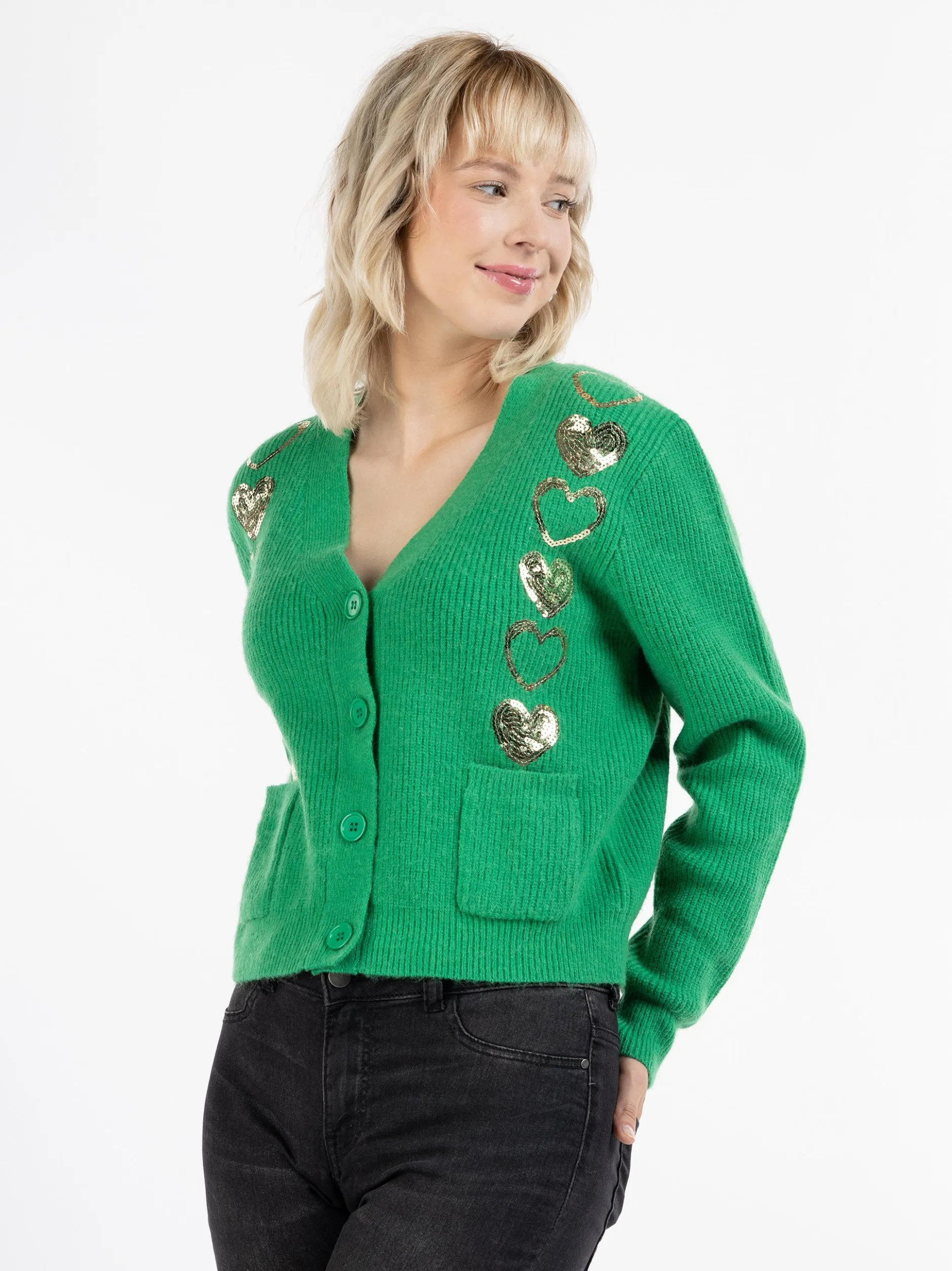 MyMo Damen Strickjacke in grün