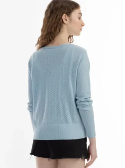 MyMo Damen Strickjacke in hellblau