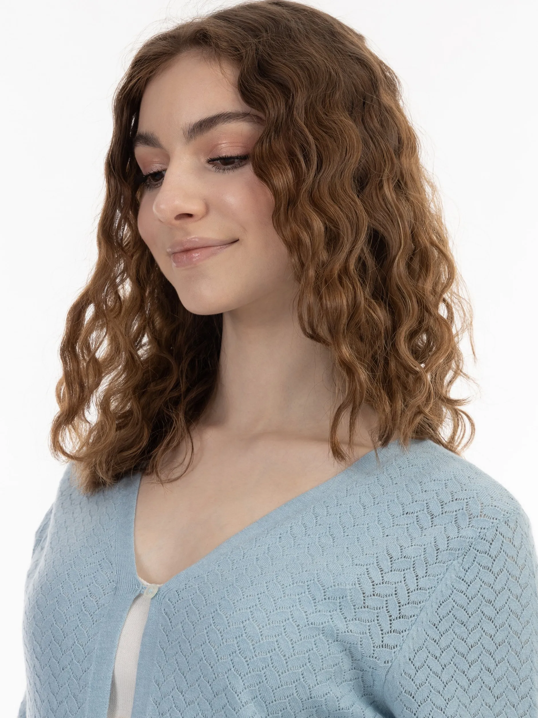 MyMo Damen Strickjacke in hellblau