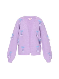 MyMo Damen Strickjacke in lila