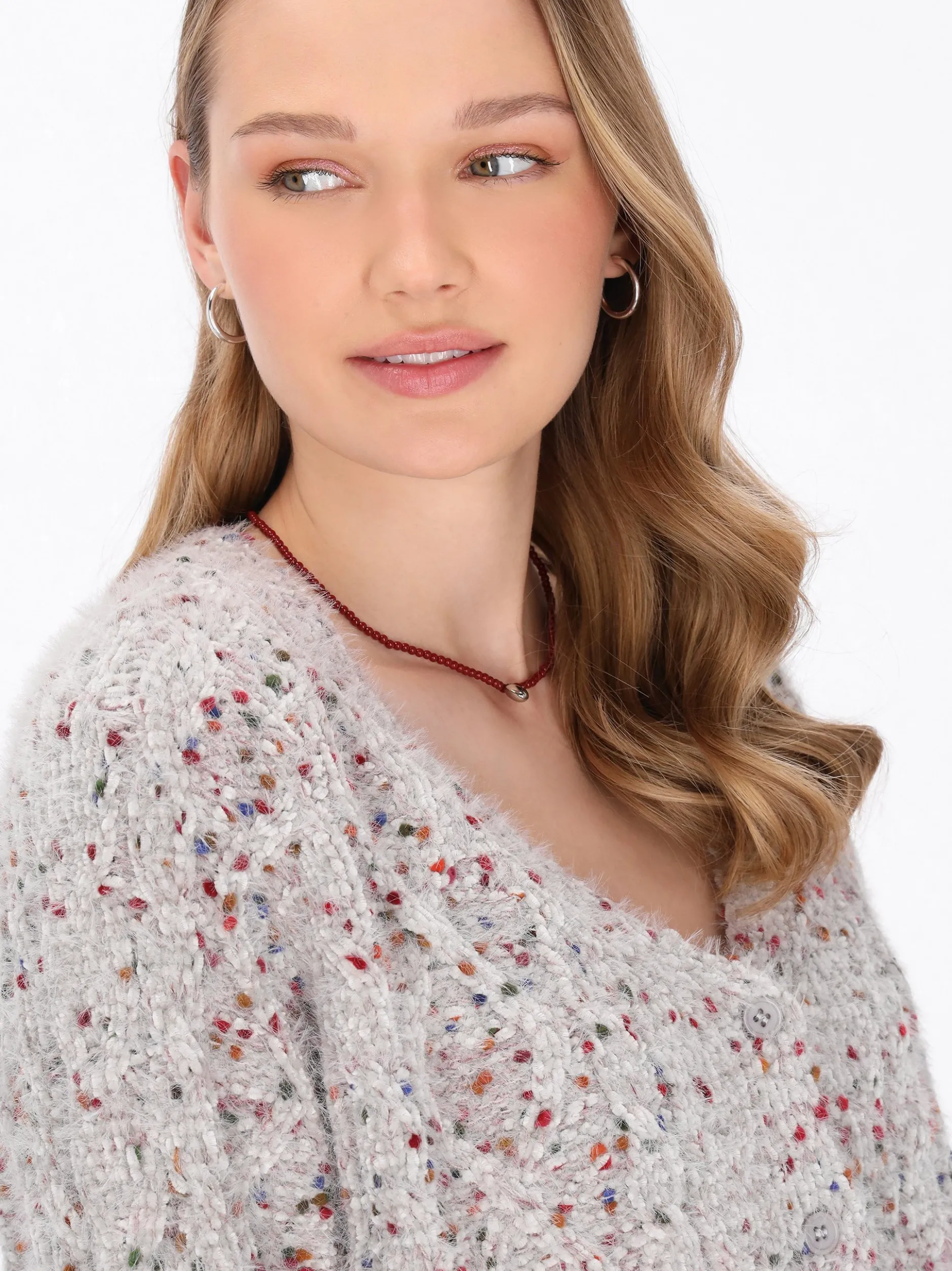 MyMo Damen Strickjacke in mehrfarbig