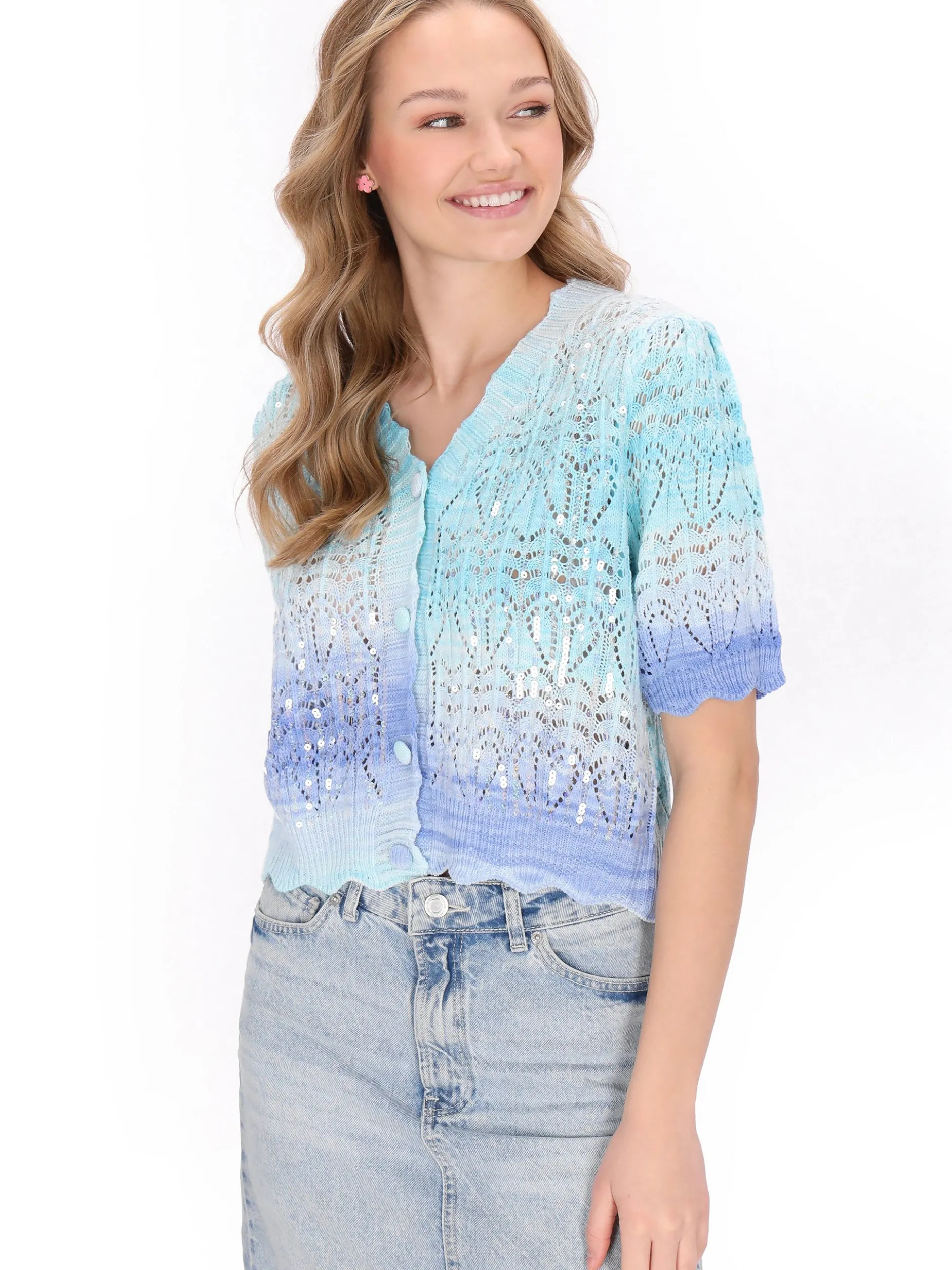 MyMo Damen Strickjacke in mehrfarbig