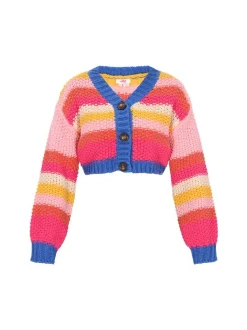 MyMo Damen Strickjacke in mehrfarbig