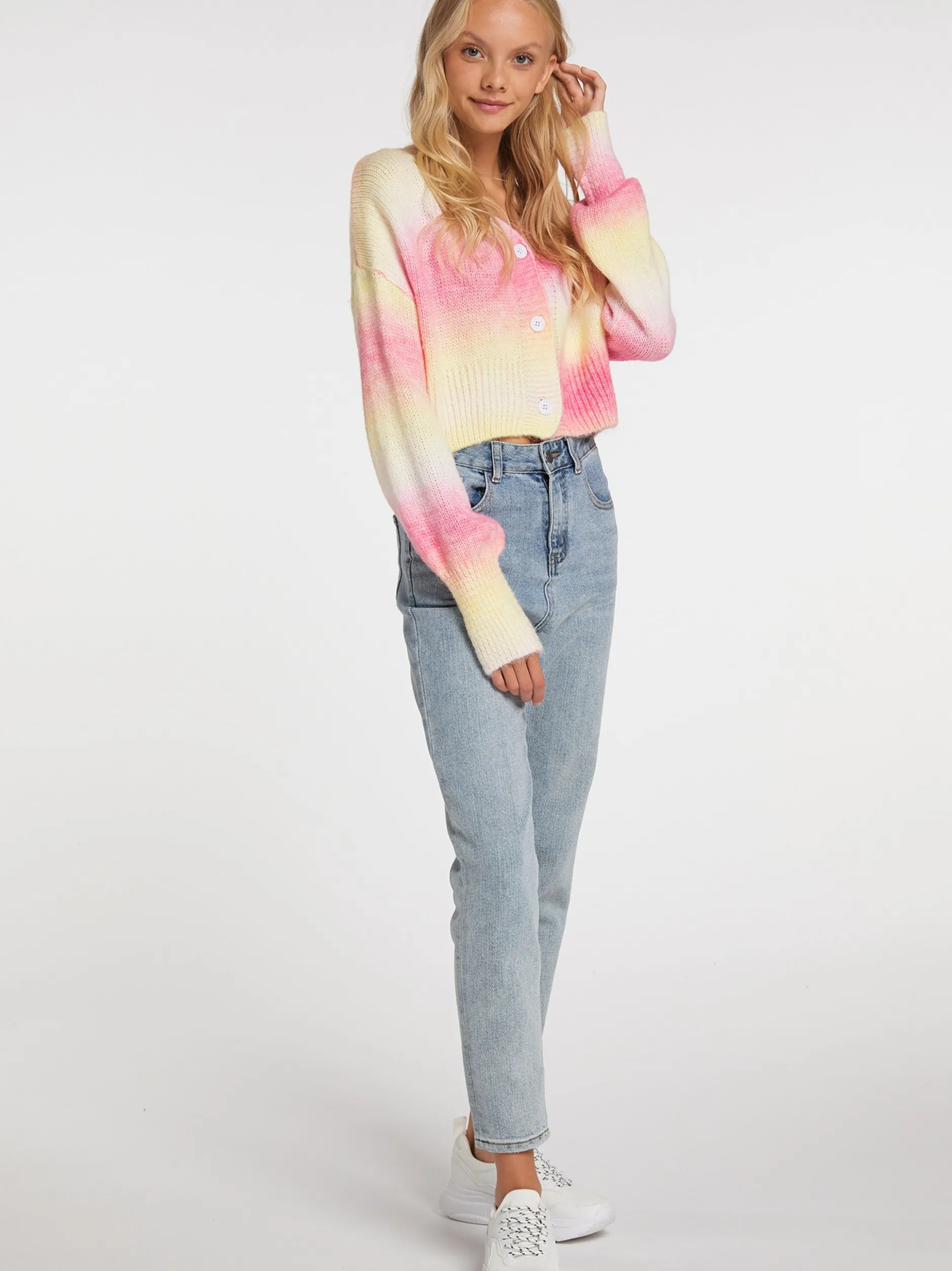 MyMo Damen Strickjacke in mehrfarbig