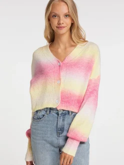 MyMo Damen Strickjacke in mehrfarbig
