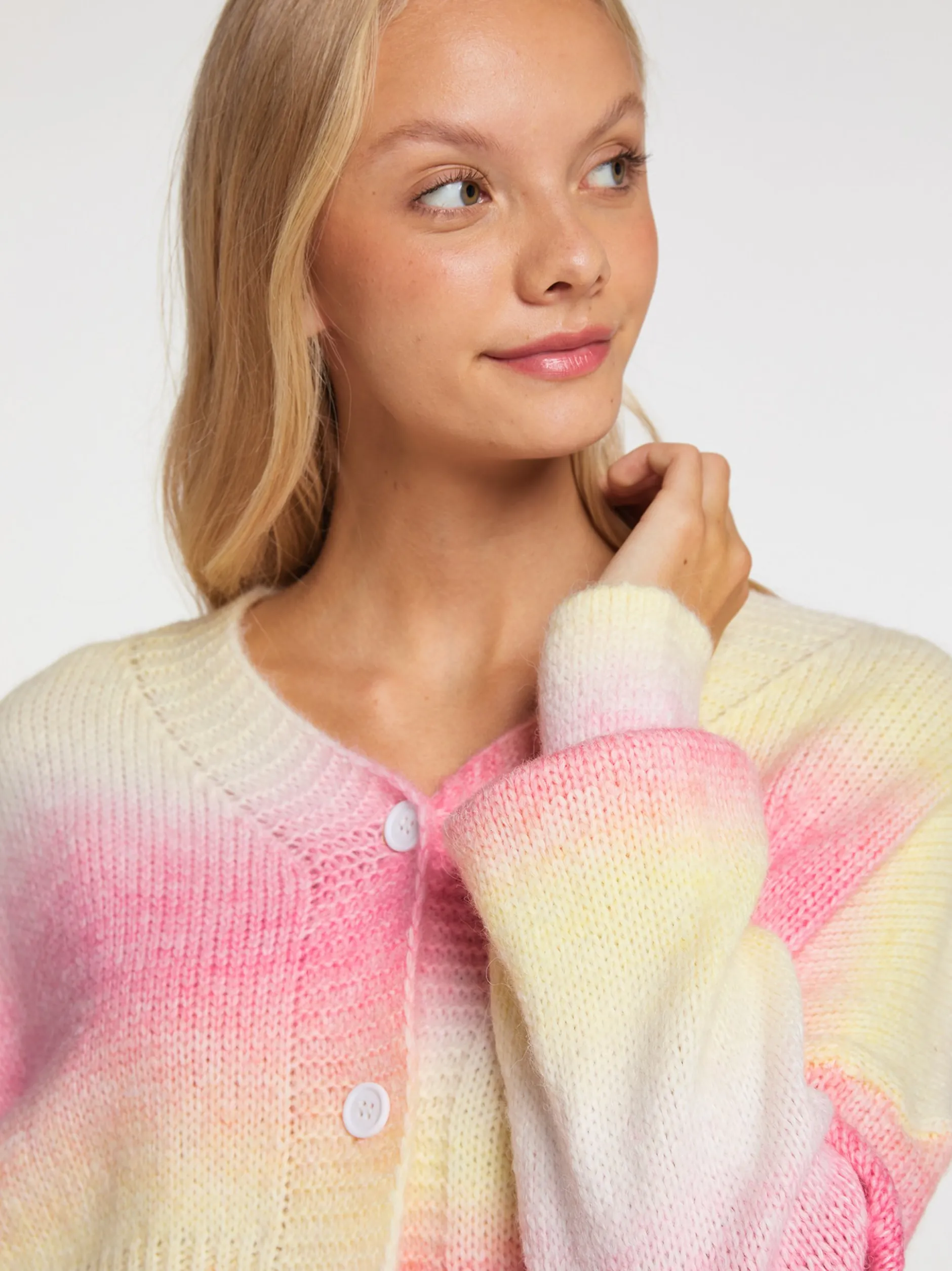 MyMo Damen Strickjacke in mehrfarbig