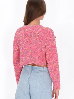 MyMo Damen Strickjacke in mehrfarbig