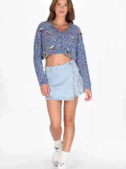MyMo Damen Strickjacke in mehrfarbig