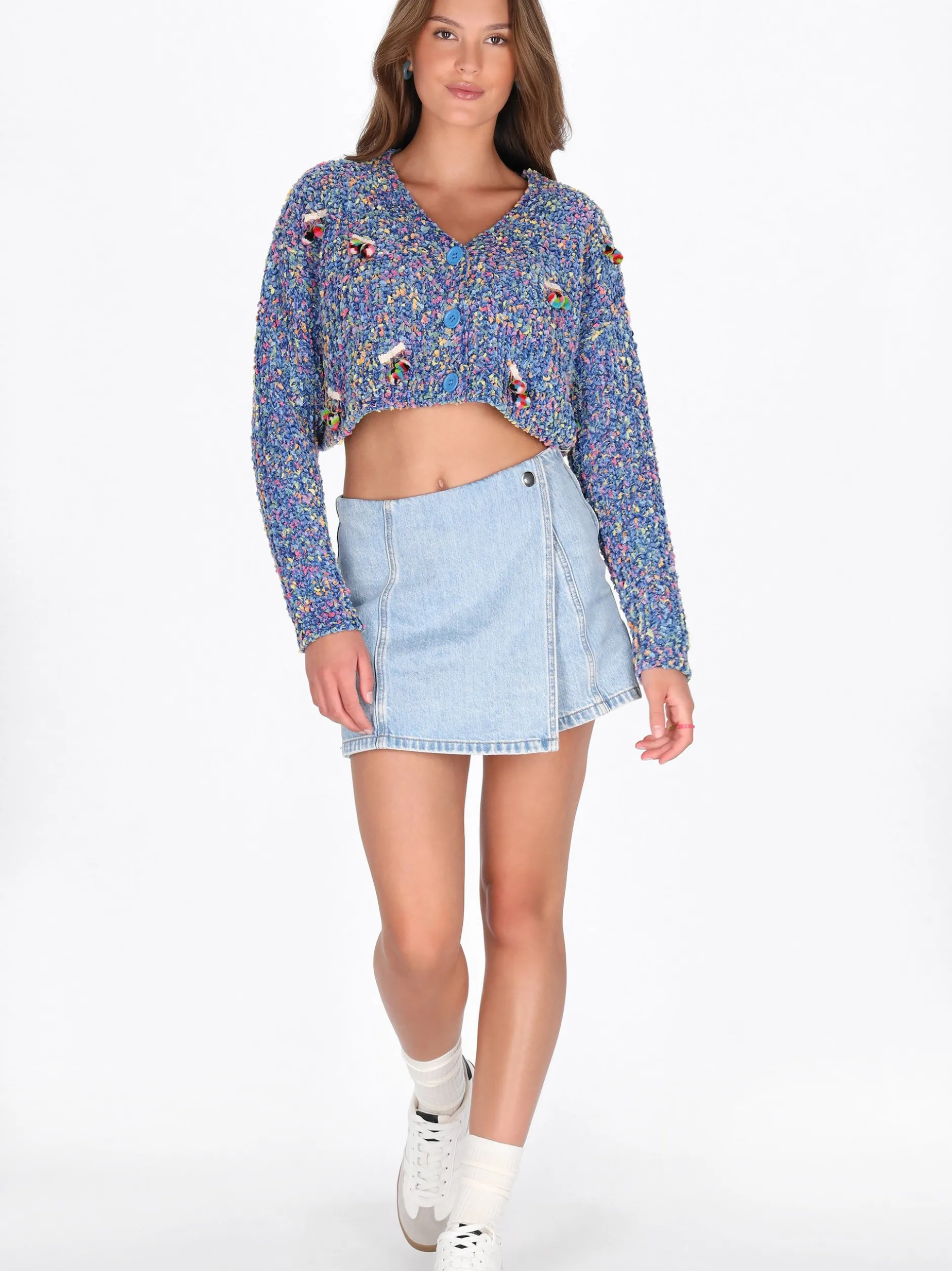 MyMo Damen Strickjacke in mehrfarbig
