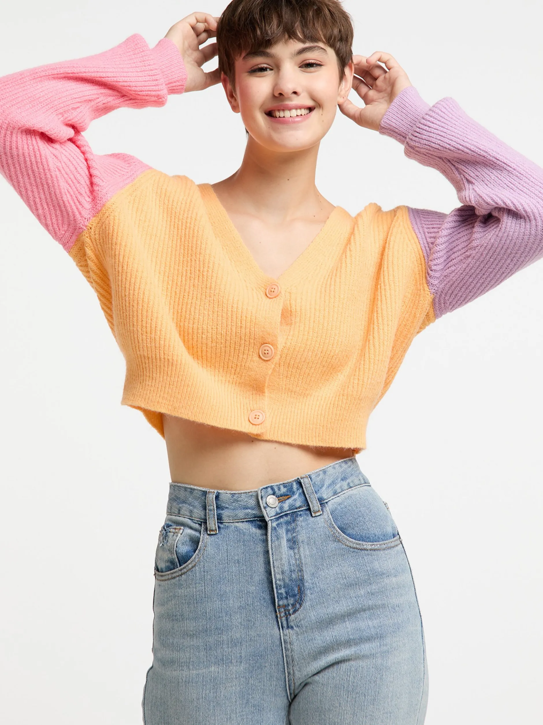 MyMo Damen Strickjacke in orange