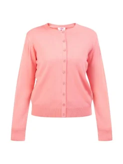 MyMo Damen Strickjacke in pink - Ausschnitt: Rundhals