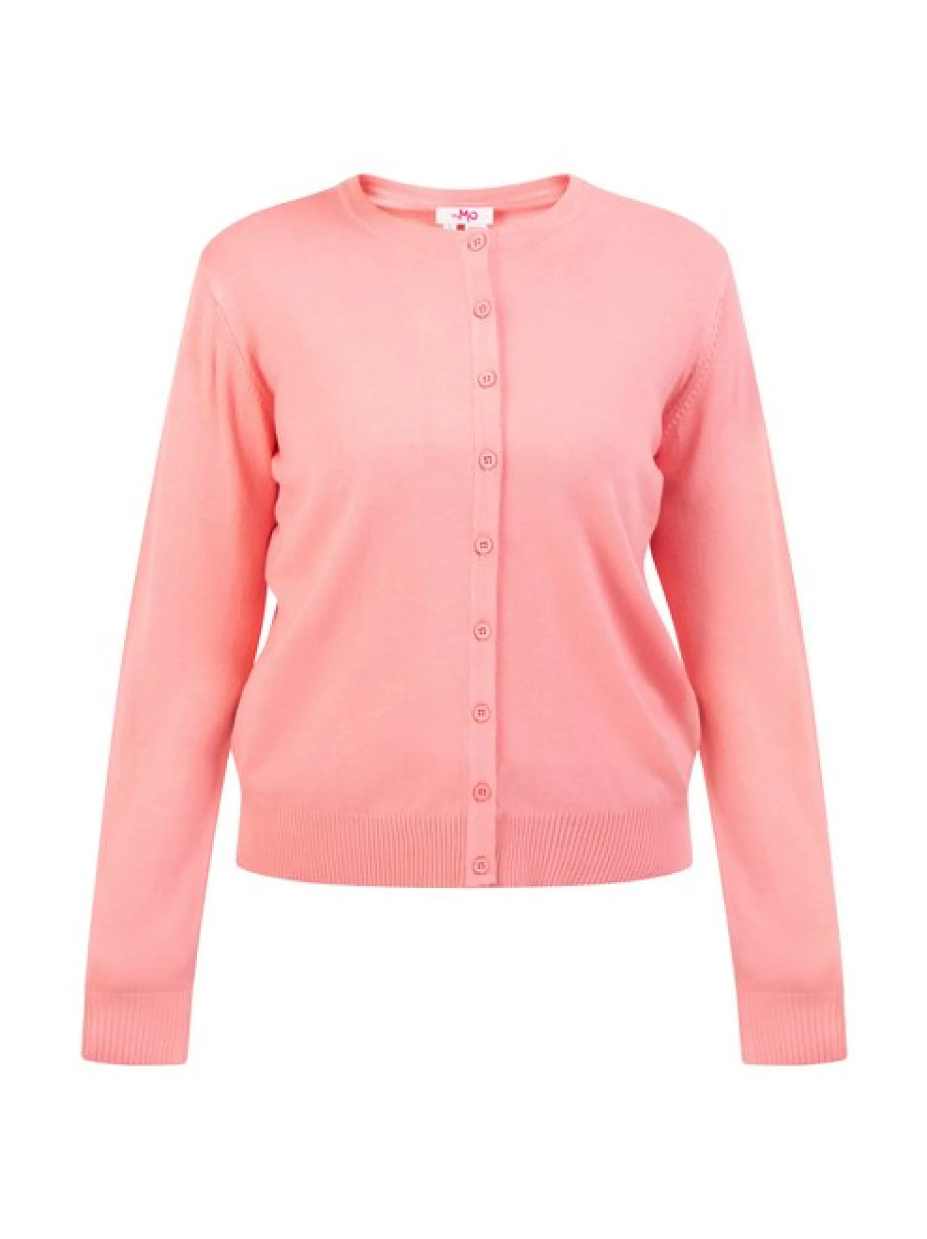 MyMo Damen Strickjacke in pink - Ausschnitt: Rundhals