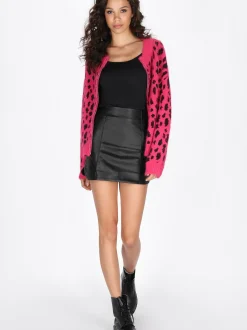MyMo Damen Strickjacke in pink - Ausschnitt: Rundhals