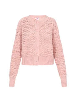 MyMo Damen Strickjacke in pink - Ausschnitt: Rundhals