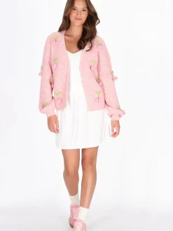 MyMo Damen Strickjacke in pink