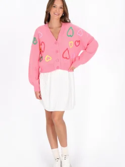 MyMo Damen Strickjacke in pink