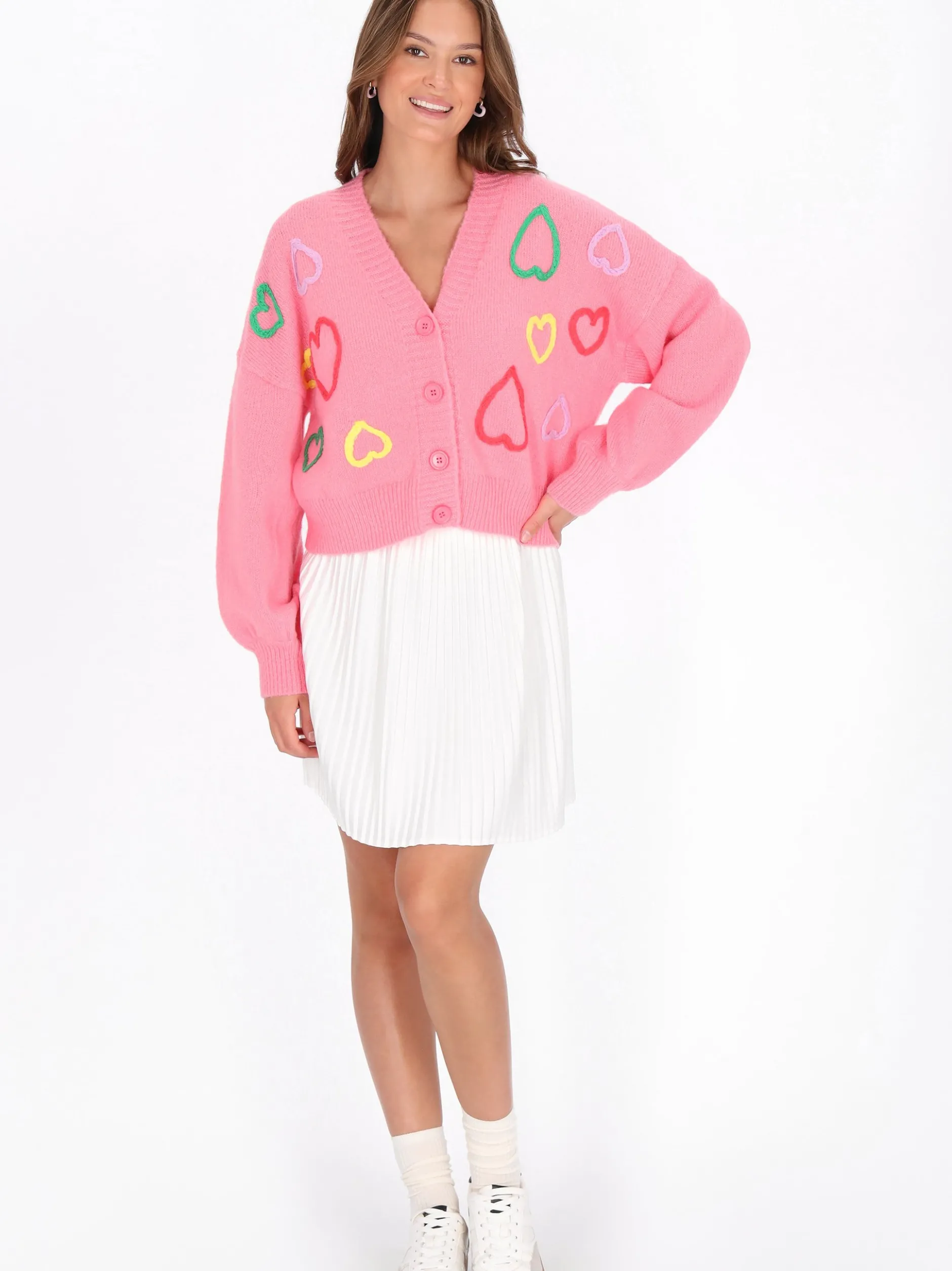 MyMo Damen Strickjacke in pink