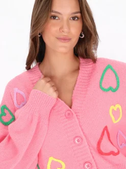 MyMo Damen Strickjacke in pink