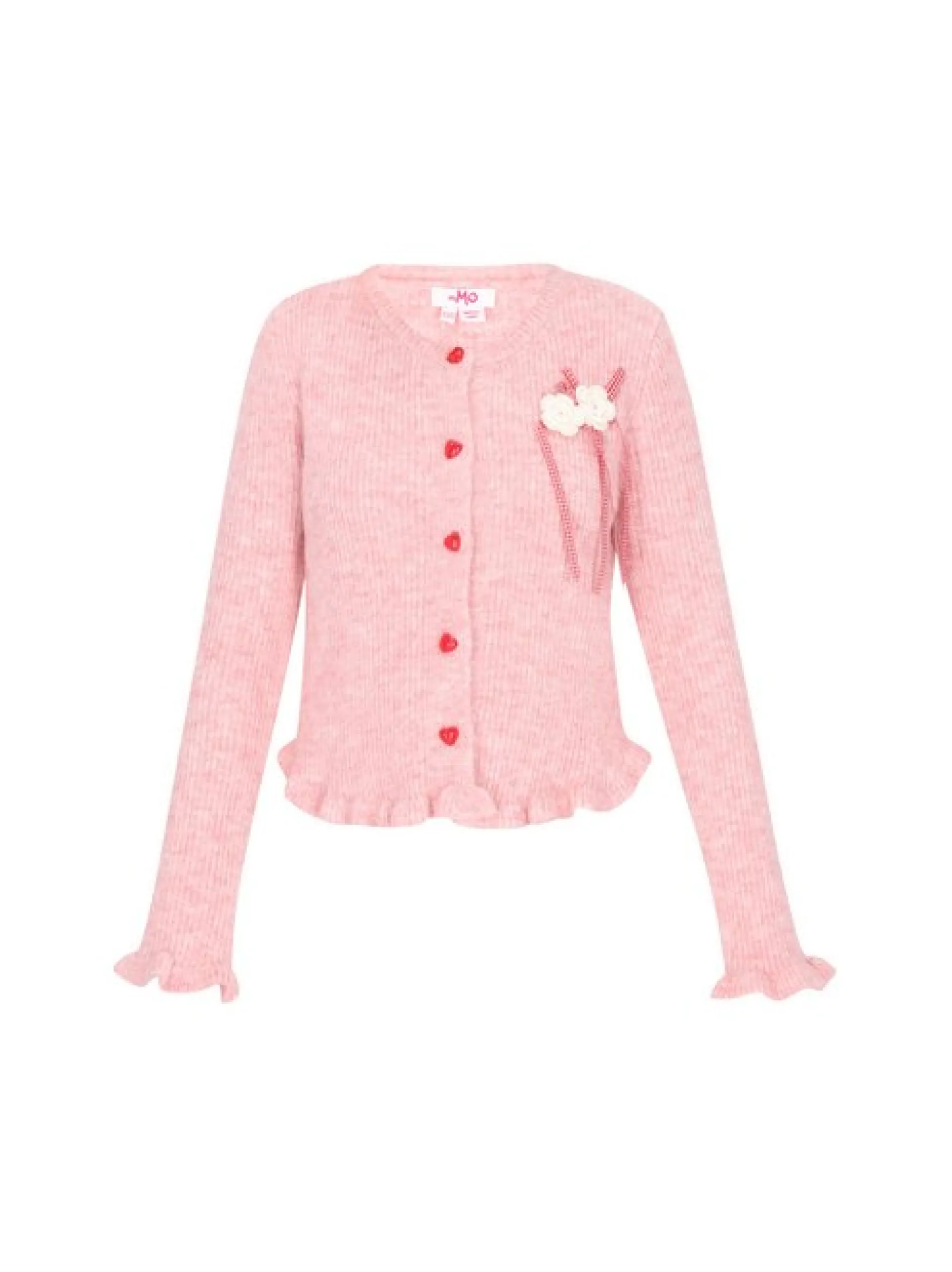 MyMo Damen Strickjacke in pink - Ausschnitt: Rundhals