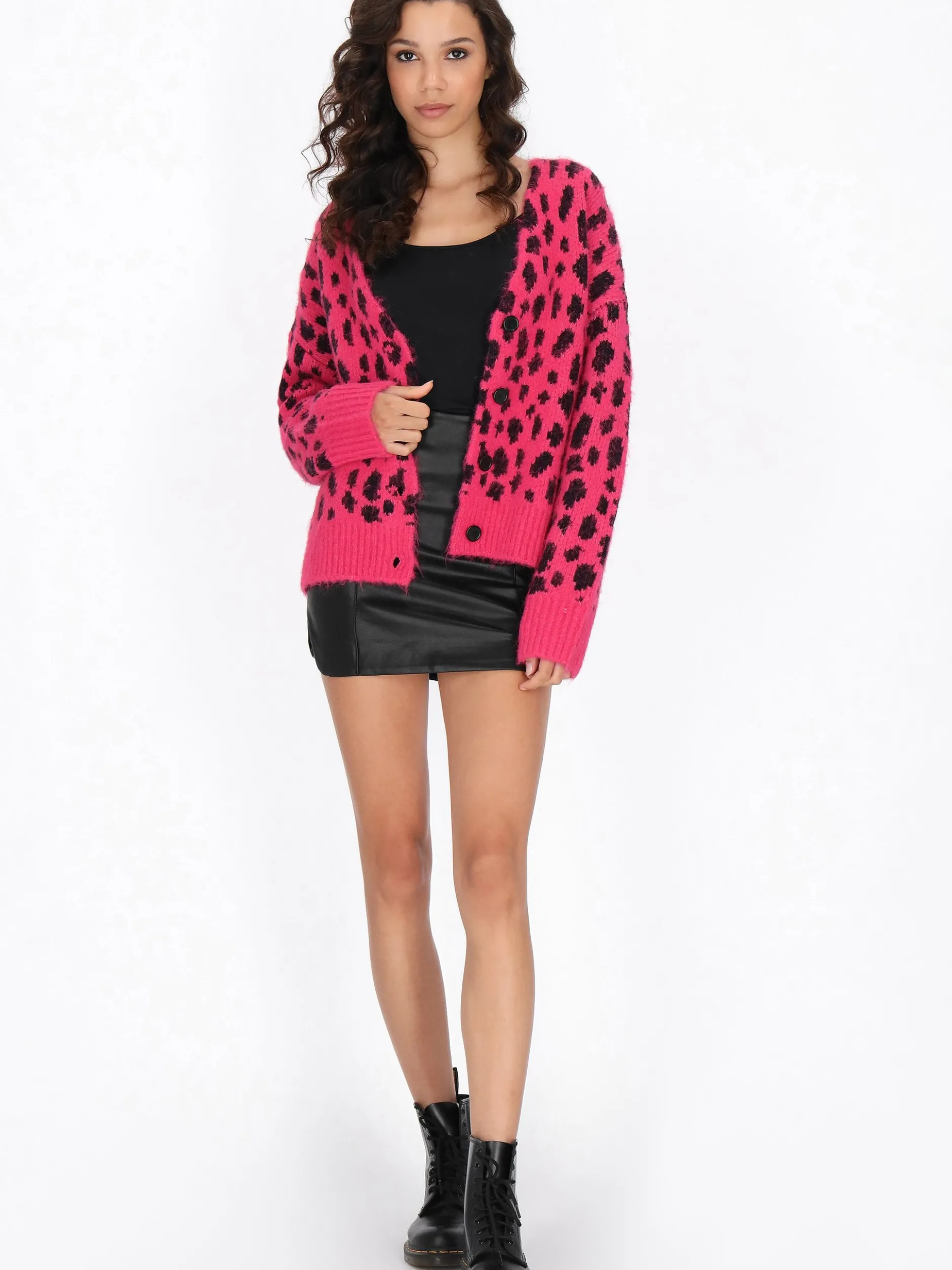 MyMo Damen Strickjacke in pink
